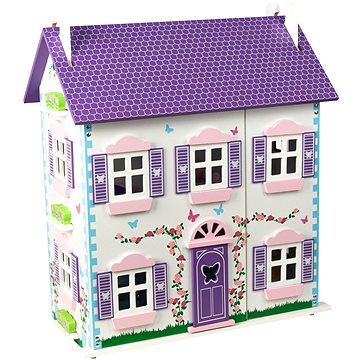 Domeček pro panenky fialovo-bílý