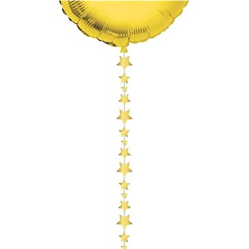 FUNNYFASHN Dekorační stuha - závěs na balónky hvězdy - zlaté