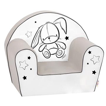 Baby Nellys křesílko lux cute bunny šedobílé