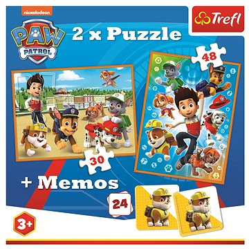 Puzzle 2v1 + pexeso Tlapková patrola