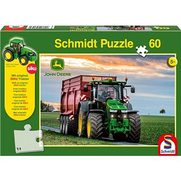 Schmidt Puzzle John Deere Traktor 8370R 60 dílků + model SIKU