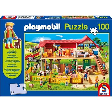 Schmidt Puzzle Playmobil Farma 100 dílků + figurka Playmobil