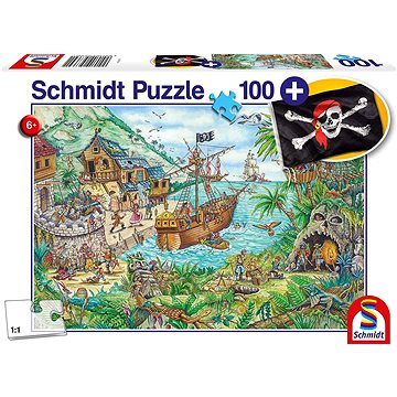 Schmidt Puzzle V pirátské zátoce 100 dílků + dárek (pirátská vlajka)