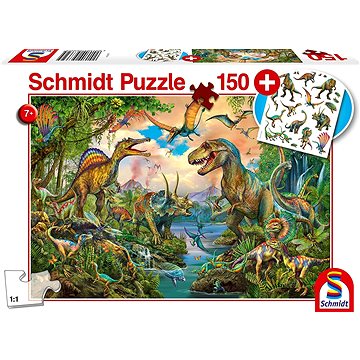 Schmidt Puzzle Dinosauři 150 dílků + dárek (tetovačky)