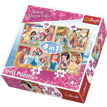 Trefl Puzzle Disney princezny: Veselé krásky 4v1 (35,48,54,70 dílků)