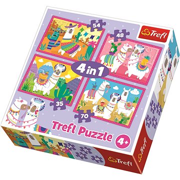 Trefl Puzzle Veselé lamy 4v1 (35,48,54,70 dílků)