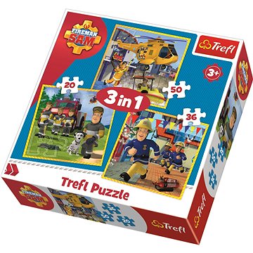 Trefl Puzzle Požárník Sam 3v1 (20,36,50 dílků)