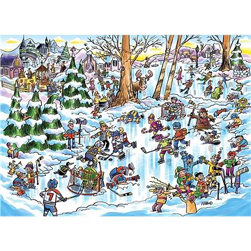 Cobble Hill Puzzle Doodle Town: Hokejové město 1000 dílků