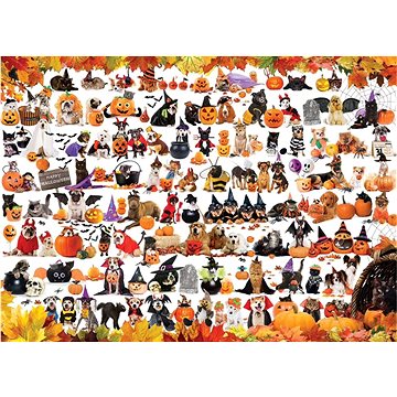 Eurographics Puzzle Halloweenská zvířátka 1000 dílků