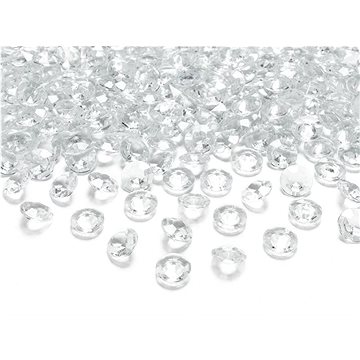Bezbarvé diamantové konfety na stůl - svatba 100 ks