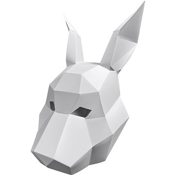 PolyPaper - 3D Papírová maska - Králík bílá