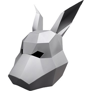 PolyPaper - 3D Papírová maska - Králík šedá