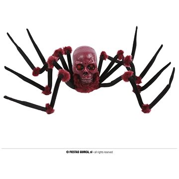 Guirca Dekorace na Halloween - Pavouk s lebkou, pohyblivý, se zvukem a světlem