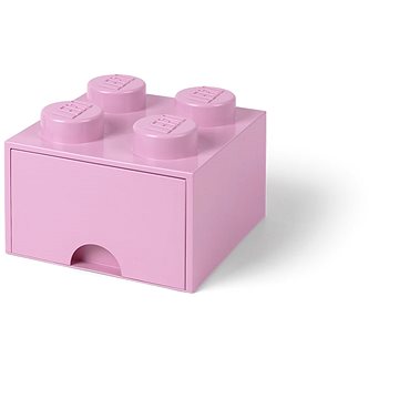 LEGO Úložný box 4 s šuplíkem - světle růžová