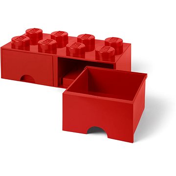 LEGO Úložný box 8 s šuplíky - červená