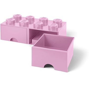 LEGO Úložný box 8 s šuplíky - světle růžová