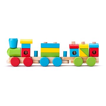 E-shop Woody zusammenbaubare Eisenbahn aus Holz - Zug mit zwei Wagons