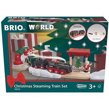 E-shop Weihnachts-Eisenbahnset mit batteriebetriebener Dampflokomotive