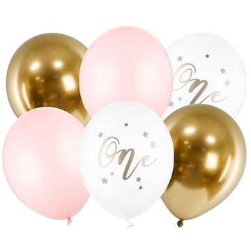 Sada latexových balónků - 1. narozeniny - holka - 6 ks - 30 cm
