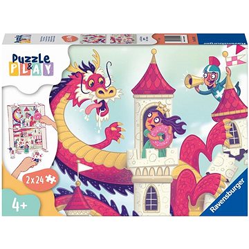 E-shop Ravensburger 055951 Puzzle & Play - Königreich der Donuts - 2 x 24 Teile