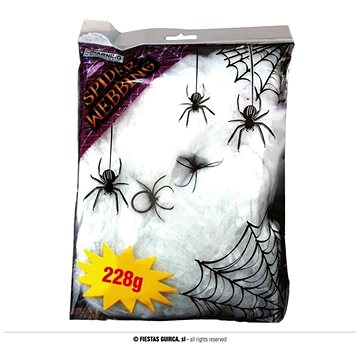 Pavučina bílá 228 g + 4 pavouci - halloween