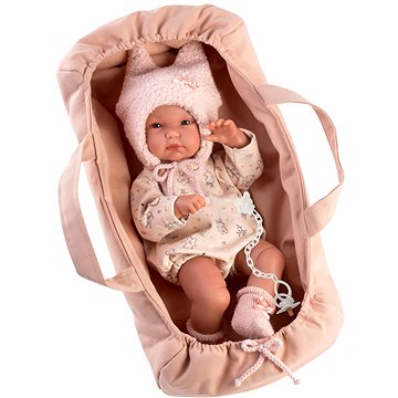 Llorens 63572 New Born Holčička - realistická panenka miminko s celovinylovým tělem - 35 cm