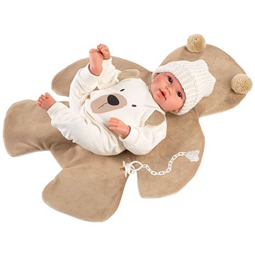 Llorens 63645 New Born - realistická panenka miminko se zvuky a měkkým látkový tělem - 36 cm
