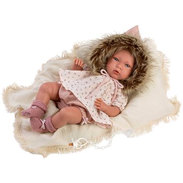 Llorens 74022 New Born - realistická panenka miminko se zvuky a měkkým látkovým tělem - 42 cm