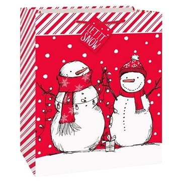 Vánoční dárková taška se sněhuláky - Vánoce - 26 x 64 x 35 cm