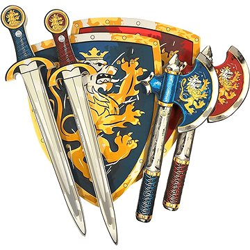 E-shop Liontouch Ritterset für zwei - blau + rot - Schwert, Schild, Axt