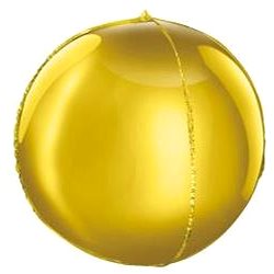 Balón foliový kulatý zlatý 3D - Silvestr - 62 cm