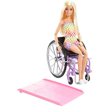 E-shop Barbie-Modell auf Rollstuhl in kariertem Jumpsuit