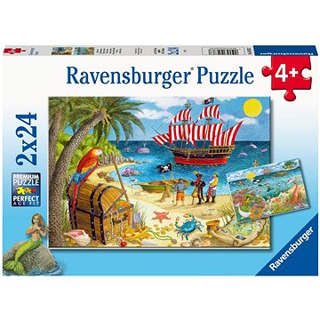 E-shop Ravensburger Puzzle 056767 Piraten und Seefeen 2X24 Teile