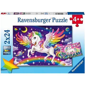 E-shop Ravensburger Puzzle 056774 Einhorn und Pegasus - 2 x 24 Teile