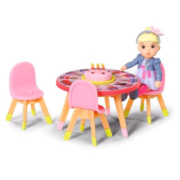 E-shop BABY born Minis-Set mit Geburtstagstisch, Stühlen und Puppe