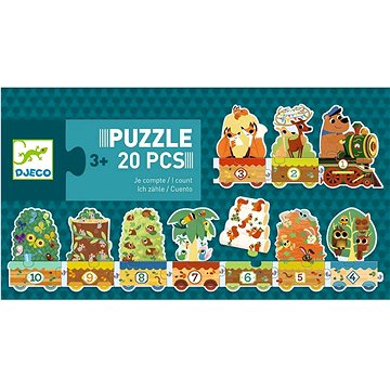 E-shop DJECO Puzzle Zug mit Tieren - 20 Teile