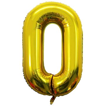 Atomia fóliový balón narozeninové číslo 0, zlatý 82 cm
