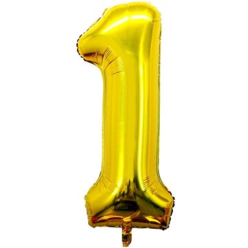 Atomia fóliový balón narozeninové číslo 1, zlatý 82 cm