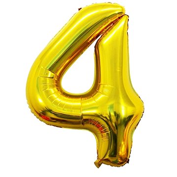 Atomia fóliový balón narozeninové číslo 4, zlatý 82 cm