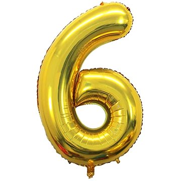 Atomia fóliový balón narozeninové číslo 6, zlatý 82 cm