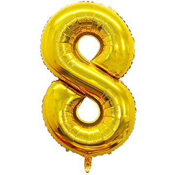 Atomia fóliový balón narozeninové číslo 8, zlatý 82 cm