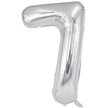 Atomia fóliový balón narozeninové číslo 7, stříbrný 82 cm