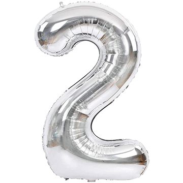 Atomia fóliový balón narozeninové číslo 2, stříbrný 46 cm