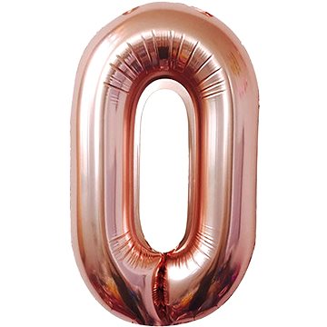 Atomia fóliový balón narozeninové číslo 0, ružovo zlatý 82 cm