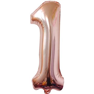 Atomia fóliový balón narozeninové číslo 1, ružovo zlatý 82 cm