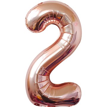 Atomia fóliový balón narozeninové číslo 2, ružovo zlatý 82 cm