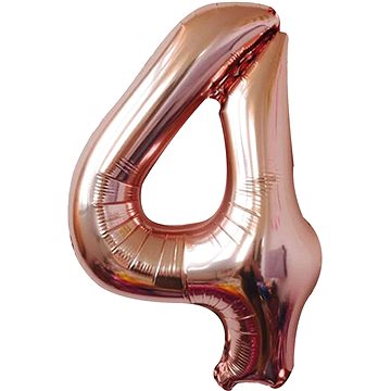 Atomia fóliový balón narozeninové číslo 4, ružovo zlatý 82 cm