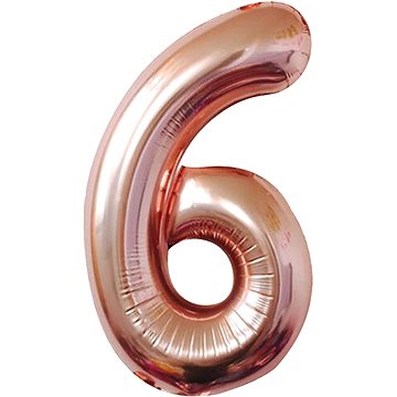 Atomia fóliový balón narozeninové číslo 6, ružovo zlatý 82 cm