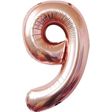 Atomia fóliový balón narozeninové číslo 9, ružovo zlatý 82 cm