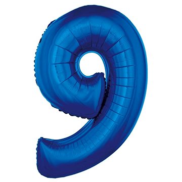 Atomia fóliový balón narozeninové číslo 9, modrý 102 cm